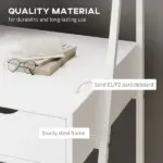Home Office desk, Computer Desk for Small Spaces, Study Table with Drawer and Storage Shelves, White - Image 5