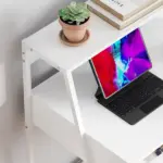 Home Office desk, Computer Desk for Small Spaces, Study Table with Drawer and Storage Shelves, White - Image 8