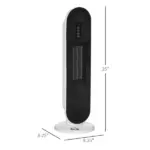 HOMCOM Home Space Heater, Portable Electric Heaters with 45 Degree Oscillation, Remote Control, 24H Timer and Overheating Protection, 1500W/1000W - Image 3