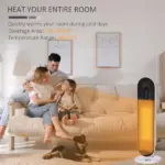 HOMCOM Home Space Heater, Portable Electric Heaters with 45 Degree Oscillation, Remote Control, 24H Timer and Overheating Protection, 1500W/1000W - Image 4