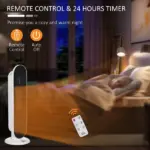 HOMCOM Home Space Heater, Portable Electric Heaters with 45 Degree Oscillation, Remote Control, 24H Timer and Overheating Protection, 1500W/1000W - Image 8