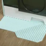 PawHut Hooded Cat Litter Box with Mat, Particle Catching, Easy Clean, Light Blue - Image 9