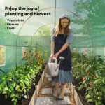 Outsunny Hoop House Greenhouse, Walk-in Tunnel Greenhouse with 2 Support Rods, Zippered Roll-up Mesh Door, 14.6'x6.5'x6.6', Green - Image 9