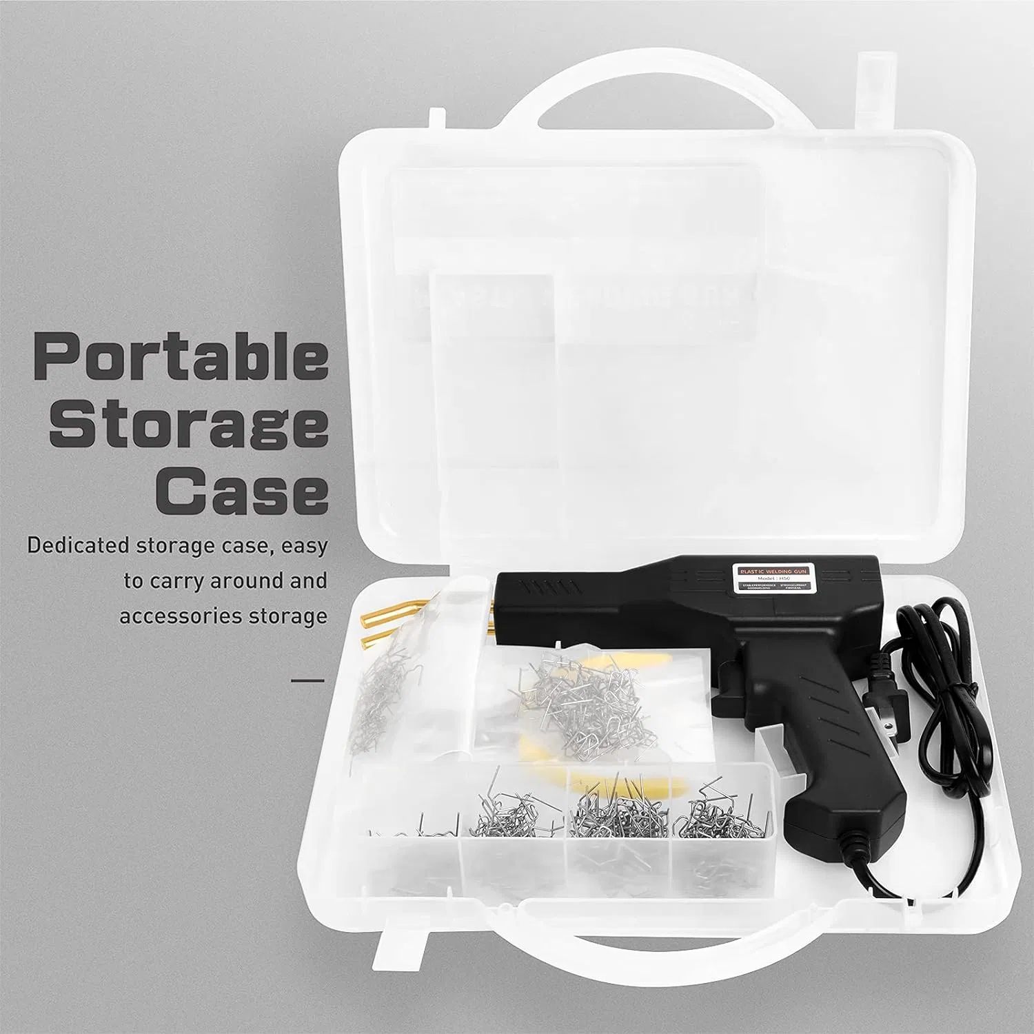150W Hot Stapler Plastic Repair Welding Kit with 600 Staples Pliers and Knife