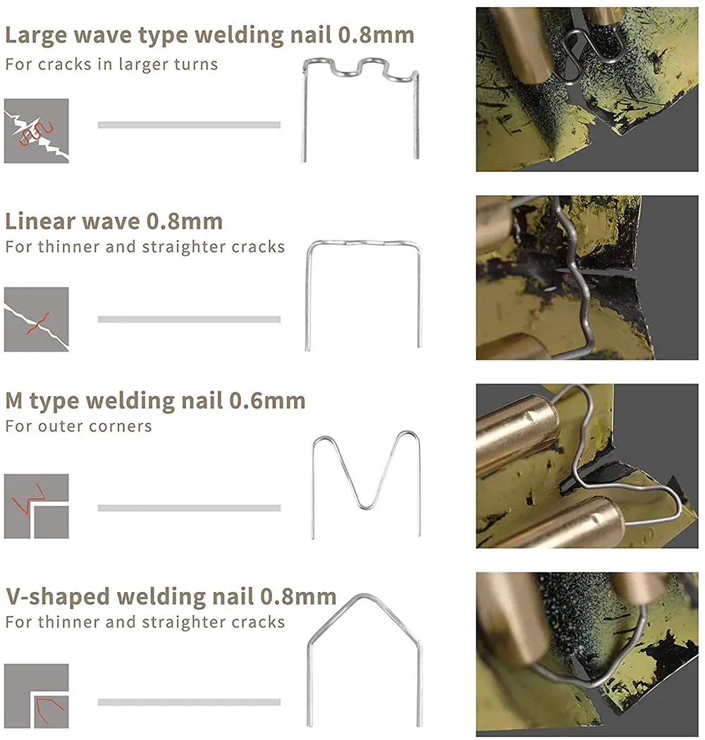 150W Hot Stapler Plastic Repair Welding Kit with 600 Staples Pliers and Knife