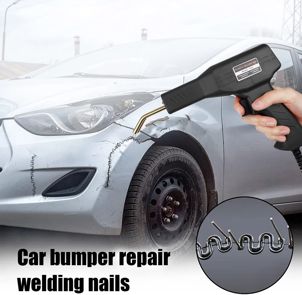150W Hot Stapler Plastic Repair Welding Kit with 600 Staples Pliers and Knife