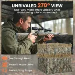 Outsunny Hunting Blind for 2 Person, See Through Pop Up Blind with 270-Degree View, Windows for Deer Hunting, Camouflage - Image 3