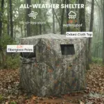 Outsunny Hunting Blind for 2 Person, See Through Pop Up Blind with 270-Degree View, Windows for Deer Hunting, Camouflage - Image 5