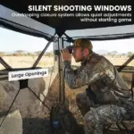Outsunny Hunting Blind for 2 Person, See Through Pop Up Blind with 270-Degree View, Windows for Deer Hunting, Camouflage - Image 7
