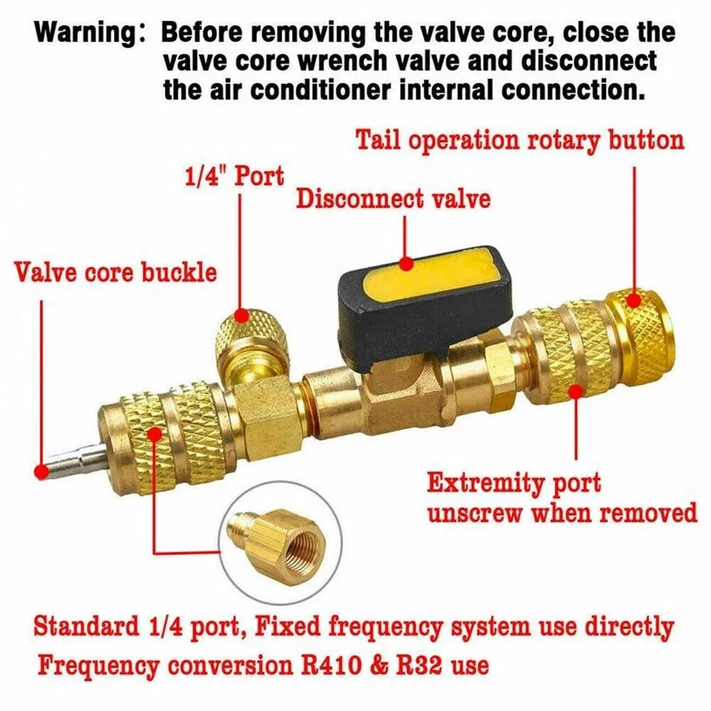 HVAC Schrader Valve Core Remover Tool with 1/4 and 5/16 Inch Ports