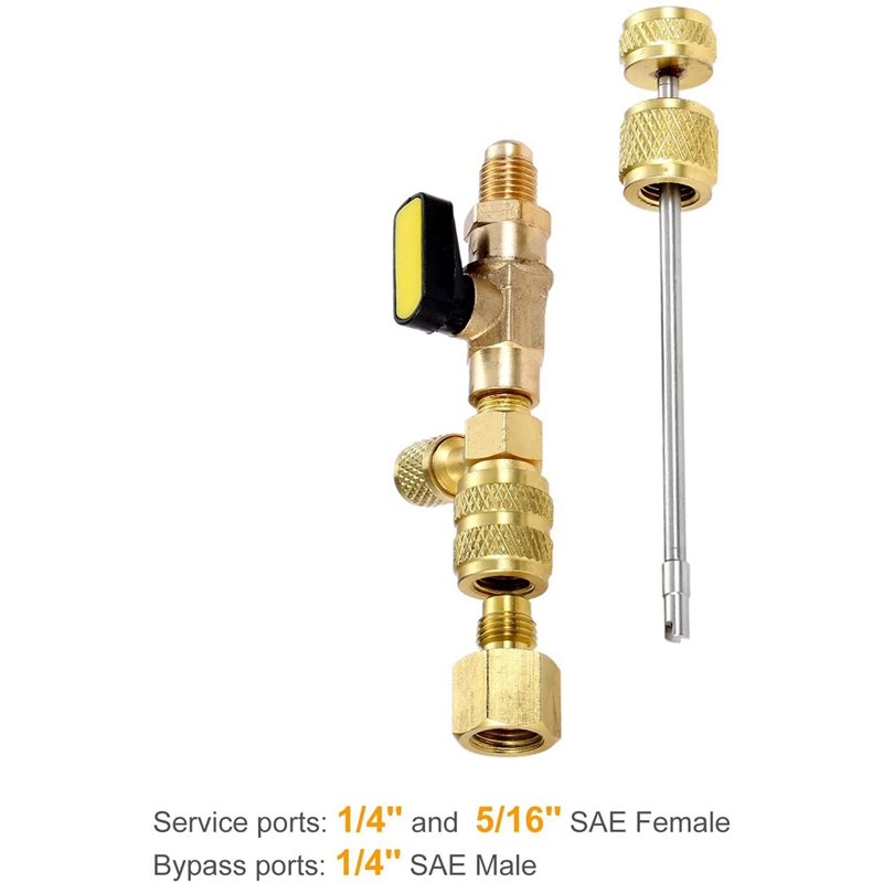 HVAC Schrader Valve Core Remover Tool with 1/4 and 5/16 Inch Ports