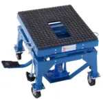300 lb Hydraulic Motorcycle Scissor Jack Lift with Foot Pedal and Wheels, Blue - Image 11