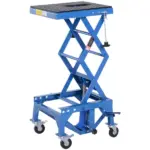 300 lb Hydraulic Motorcycle Scissor Jack Lift with Foot Pedal and Wheels, Blue