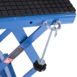 300 lb Hydraulic Motorcycle Scissor Jack Lift with Foot Pedal and Wheels, Blue - Image 7