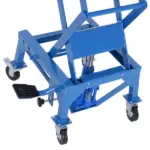 300 lb Hydraulic Motorcycle Scissor Jack Lift with Foot Pedal and Wheels, Blue - Image 8