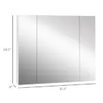 Illuminated Organization: White LED Bathroom Mirror Cabinet with Dimmer, USB and 3 Doors - Image 3