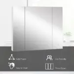 Illuminated Organization: White LED Bathroom Mirror Cabinet with Dimmer, USB and 3 Doors - Image 7