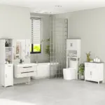 Illuminated Organization: White LED Bathroom Mirror Cabinet with Dimmer, USB and 3 Doors - Image 10