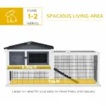Indoor Rabbit Enclosure, House 59 2 Level Indoor Outdoor with Openable Top Dark Gray - Image 4