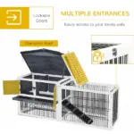 Indoor Rabbit Enclosure, House 59 2 Level Indoor Outdoor with Openable Top Dark Gray - Image 5