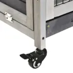Indoor Rabbit Enclosure, Wooden Elevated Indoor Cage Habitat with No Leak Tray Wheels for Rabbits Guinea Pigs Gray - Image 10