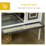 Indoor Rabbit Hutch Wooden Guinea Pig Cage with Tray Lockable Doors Coffee - Image 6