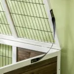 Indoor Rabbit Hutch Wooden Guinea Pig Cage with Tray Lockable Doors Coffee - Image 8