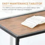HOMCOM Industrial Dining Table Set for 2 Compact Kitchen Table and Chairs Rustic Brown for Small Spaces - Image 4