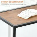HOMCOM Industrial Dining Table Set for 2 Compact Kitchen Table and Chairs Rustic Brown for Small Spaces - Image 6