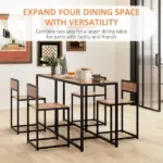 HOMCOM Industrial Dining Table Set for 2 Compact Kitchen Table and Chairs Rustic Brown for Small Spaces - Image 8