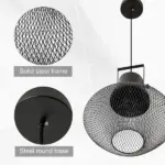 Industrial Pendant Light Fixtures with Adjustable Hanging Chain, Black - Image 6