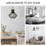 Industrial Pendant Light Fixtures with Adjustable Hanging Chain, Black - Image 7