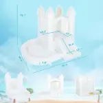 Inflatable Bounce House, 3-in-1 White Castle Bouncy House with Slide, Ball Pit and 370W Blower for Kids Ages 3-8, White - Image 2