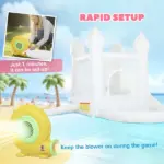 Inflatable Bounce House, 3-in-1 White Castle Bouncy House with Slide, Ball Pit and 370W Blower for Kids Ages 3-8, White - Image 5