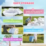 Inflatable Bounce House, 3-in-1 White Castle Bouncy House with Slide, Ball Pit and 370W Blower for Kids Ages 3-8, White - Image 6