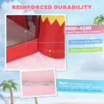 Qaba Inflatable Bounce House with Ball Pool, Basketball Hoop, Jumping Bouncy Castle with Blower for Indoor Outdoor, Pink - Image 5