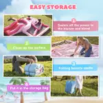 Qaba Inflatable Bounce House with Ball Pool, Basketball Hoop, Jumping Bouncy Castle with Blower for Indoor Outdoor, Pink - Image 7