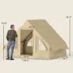 Inflatable Camping Tent with Hand Pump, 4 Season Blow Up Tent, Waterproof and Windproof with Mesh Windows and Doors - Image 3