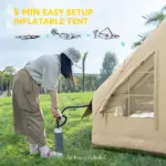 Inflatable Camping Tent with Hand Pump, 4 Season Blow Up Tent, Waterproof and Windproof with Mesh Windows and Doors - Image 4
