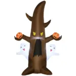 Inflatable Halloween Ghost Tree Smiling Ghost Pumpkins 5ft LED Outdoor Decor Lawn Garden Party