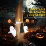 Inflatable Halloween Ghost Tree Smiling Ghost Pumpkins 5ft LED Outdoor Decor Lawn Garden Party - Image 4