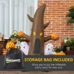 Inflatable Halloween Ghost Tree Smiling Ghost Pumpkins 5ft LED Outdoor Decor Lawn Garden Party - Image 9