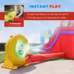 Qaba Inflatable Water Slide 6-in-1 with 480W Blower, Bounce House with Climbing Wall, Splashing Pool, Basketball Hoop - Image 5