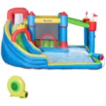 Outsunny Inflatable Water Slide Park 6-in-1 Kids Bounce House Castle with Pool Cannon Slide Trampoline Throwing Wall 450W Blower - Image 11