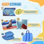 Outsunny Inflatable Water Slide Park 6-in-1 Kids Bounce House Castle with Pool Cannon Slide Trampoline Throwing Wall 450W Blower - Image 8