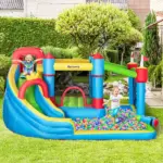 Outsunny Inflatable Water Slide Park 6-in-1 Kids Bounce House Castle with Pool Cannon Slide Trampoline Throwing Wall 450W Blower - Image 10