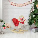 Qaba Interactive Kids Rocking Horse Toy, Gray with Cradlesong and Hand Puppet, for 18-36 Months - Image 2