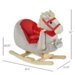 Qaba Interactive Kids Rocking Horse Toy, Gray with Cradlesong and Hand Puppet, for 18-36 Months - Image 3