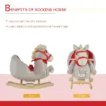 Qaba Interactive Kids Rocking Horse Toy, Gray with Cradlesong and Hand Puppet, for 18-36 Months - Image 5