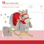 Qaba Interactive Kids Rocking Horse Toy, Gray with Cradlesong and Hand Puppet, for 18-36 Months - Image 7